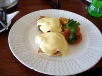 Eggs Benedict for breakfast at Northcliffe SLSC
