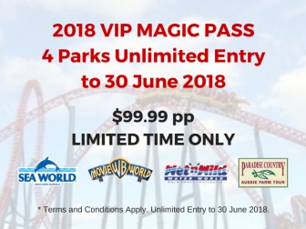 Movie World, Sea World and Wet n Wild and Paradise Country 4 Park Unlimited Entry Top Deal.