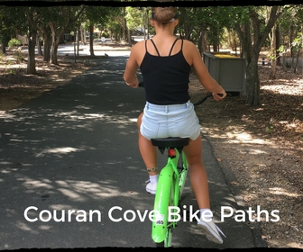 Bike paths are generally safe at Couran Cove, very little traffic for novices to worry about.