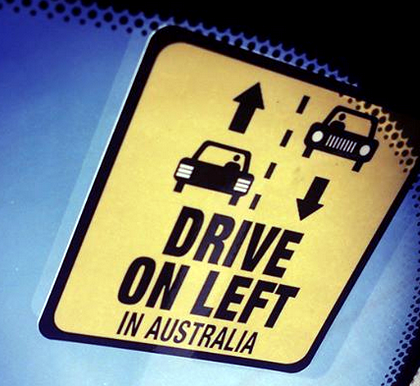 We drive on the left in Australia.
