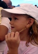 Enjoying the show at Sea World - their faces say it all!