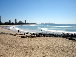 Gold Coast Beaches looking towards Surfers Paradise.