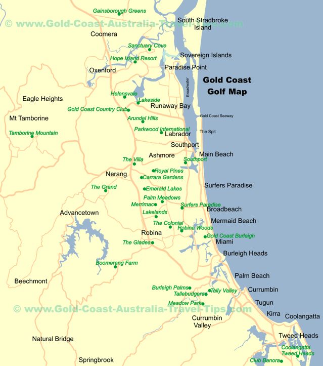 Gold Coast Attractions Map