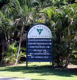 Palm Meadows Gold Coast golf sign