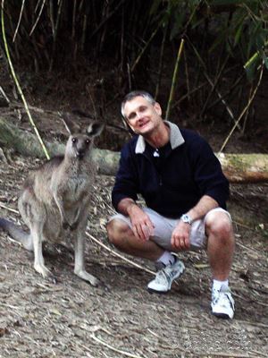 Posing with Kangaroo at Currumbin.