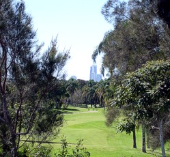 Surfers Paradise beyond golf course