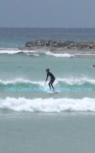 Surfing at Currumbin Alley in Gold Coast Australia is popular in February and many other times of the year.