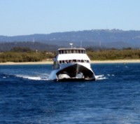 Whale watching season on the Gold Coast - you will see the whale watching boats going out of the seaway.