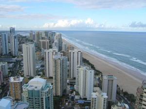 Broadbeach aerial view towards Surfers Paradise