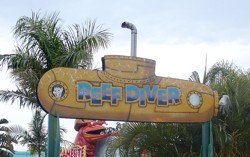 Dreamworld Reef Diver is in Ocean Parade - this is a medium intensity thrill ride!