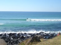 Lone surfer on Burleigh Heads famous point break