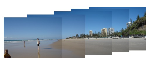 Rainbow Bay beach at Coolangatta an afternoon panorama - one of my favourite Gold Coast Beaches