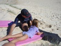 Serious sand sledding at South Stradbroke Island