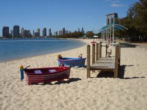 Southport Beach play boats for the kids