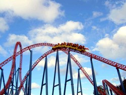 Warner Bros Movie World Superman Escape Roller Coaster